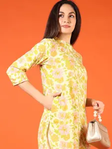 V-Mart Women Floral Printed Gotta Patti Kurta