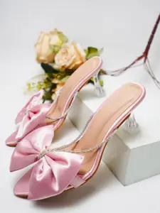 Try Me Women Embellished Kitten Sandals with Bows