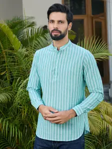 See Designs Men Striped Woven Design Cotton Straight Kurta