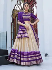 LOOKNBOOK ART Silk Ready To Wear Lehenga With Unstitched Blouse & Dupatta