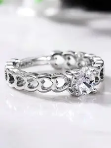 DIVASTRI Set Of 2 Stone Studded Adjustable Finger Ring