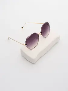 PELLE LUXUR Women Rectangle Sunglasses with UV Protected Lens PL25GS320