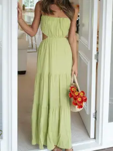 StyleCast Green Shoulder Straps Maxi Dress