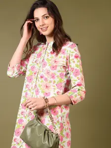 V-Mart Women Floral Printed A-Line Zari Kurta