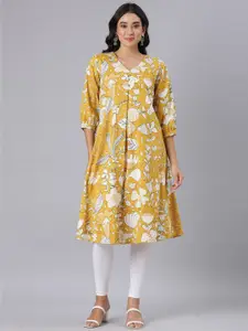 Neerus Women Floral Printed a-line Kurta