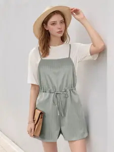 KPOP Women Round Neck Short Sleeves Jumpsuits
