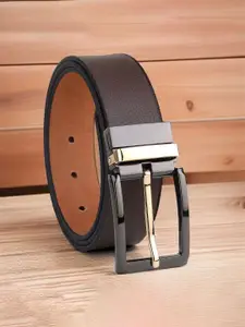 The Roadster Lifestyle Co Men Textured Leather Slim Belt