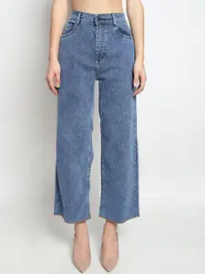 TYFFYN 1Women Slim Fit High-Rise Highly Distressed Heavy Fade Stretchable Jeans