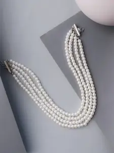 CURIO COTTAGE Gold-Plated Pearls Beaded Layered Necklace