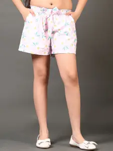 V-Mart Girls Floral Printed Regular Fit Cotton Shorts