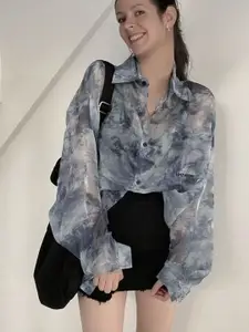 StyleCast Women Opaque Faded Casual Shirt