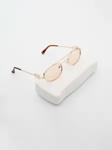 PELLE LUXUR Women Oval Sunglasses with UV Protected Lens PL25GS03