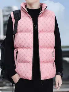 StyleCast x Revolte Men Printed Stand Collar Padded Jacket