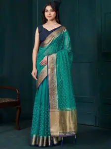 Saree mall Floral Zari Tissue Sarees