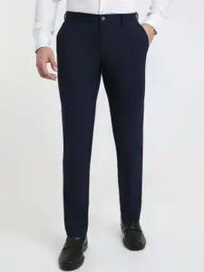 Raymond Men Mid-Rise Slim-Fit Flat Front Formal Trousers