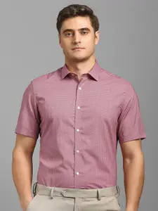 Louis Philippe Men Micro Ditsy Printed Spread Collar Formal Shirt