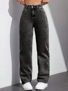 RIVI Women Jean Boyfriend Fit High-Rise Light Fade Stretchable Jeans