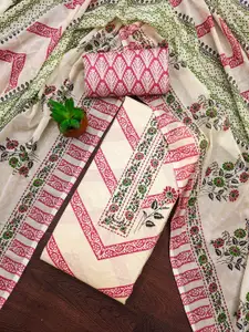 Panzora Floral Printed Cotton Unstitched Dress Material