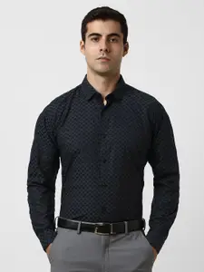 V Dot Men Cotton Slim Fit Printed Party Shirt