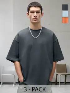 PRONK Men Oversized Drop-Shoulder T-shirt