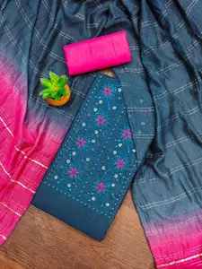 Panzora Floral Embroidered Thread Work Unstitched Dress Material