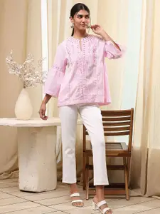 Biba Women Ethnic Motifs Embroidered Pure Cotton Thread Work Kurti