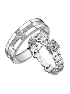 DIVASTRI Set Of 2 Stone-Studded Couple Finger Rings