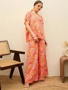 SASSAFRAS Printed Top With Palazzo Co-Ords