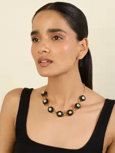 Isharya 18Kt Gold-Plated Crystals Studded Necklace