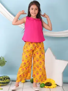 Sangria Girls Peter Pan Collar Pure Cotton Top With Trouser