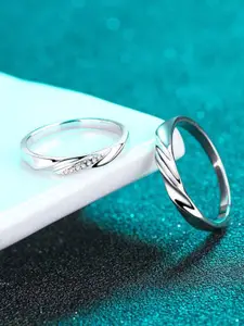 DIVASTRI Set Of 2 Stone Studded Adjustable Finger Ring