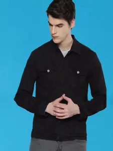 KLIZEN Men Typography Printed Denim Cotton Jacket