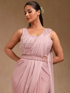 Soch Women Solid Sequinned Nylon Ready to Wear Sarees