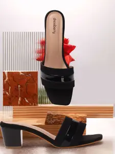 DressBerry Colourblocked Suede Block Peep Toes with Tassels