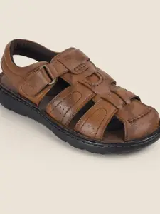 Metro Men Ethnic Leather Fisherman Sandals