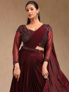 Soch Women Beads and Stones Ready  Saree