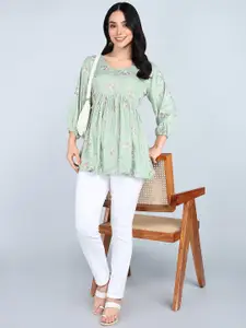 Tviksha Fashion Women Floral Printed V-Neck Kurti