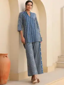 all about you Printed Top With Trousers Co-Ords