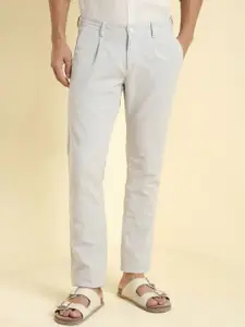 Allen Solly Men Slim Fit Mid-Rise Pleated Trousers