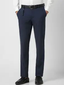 V Dot Men Solid Slim Fit Trousers