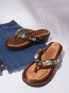 Froh Feet Adults-Women Solid Open Back Platform Sandals