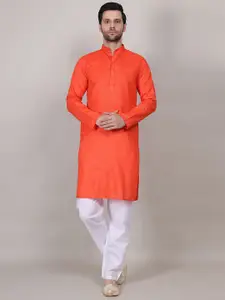 4u Fashion Woven Design Mandarin Collar Straight Kurta
