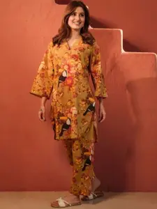 all about you Printed Top With Trousers Co-Ords