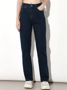 ONLY Women Straight Fit High-Rise Stretchable Jeans