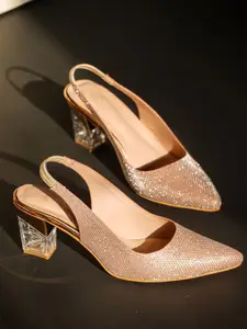 Froh Feet Female Block Sandals Ethinic Embilished