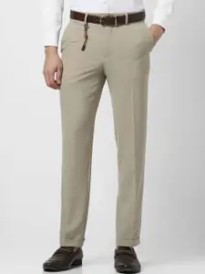 V Dot Men Slim Fit  Pleated Formal Trousers