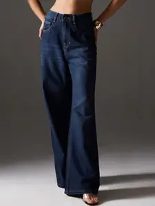 Miss Chase Women Wide Leg High-Rise Light Fade Jeans