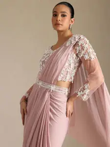 Soch Women Solid Embroidered Ready to Wear Saree