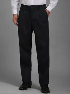 Louis Philippe Men Pleated Regular Fit Formal Trousers