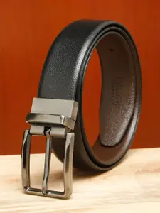 Teakwood Leathers Men Textured Leather Reversible Formal Belt